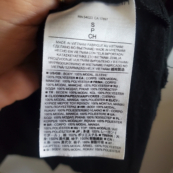 Banana Republic Black V Neck Oversized shirt W/ Sheer Short Sleeves Size S Basic - Picture 8 of 10